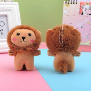 Mini Cute Stuffed Animal Lion Plush Keychain Gift