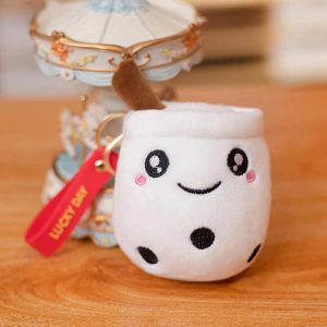 Soft Plush Bubble Milk Tea Cups Boba Tea Keychain