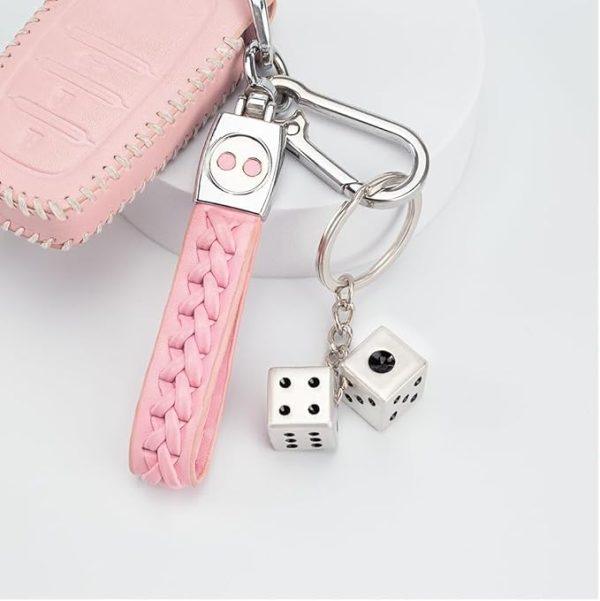 Silver Lucky Charm Dice Keychain Holder​ - Image 2