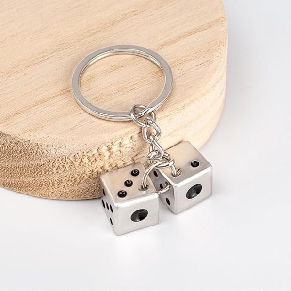 Silver Lucky Charm Dice Keychain Holder​ - Image 4