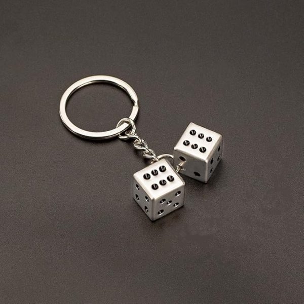 Silver Lucky Charm Dice Keychain Holder​ - Image 7