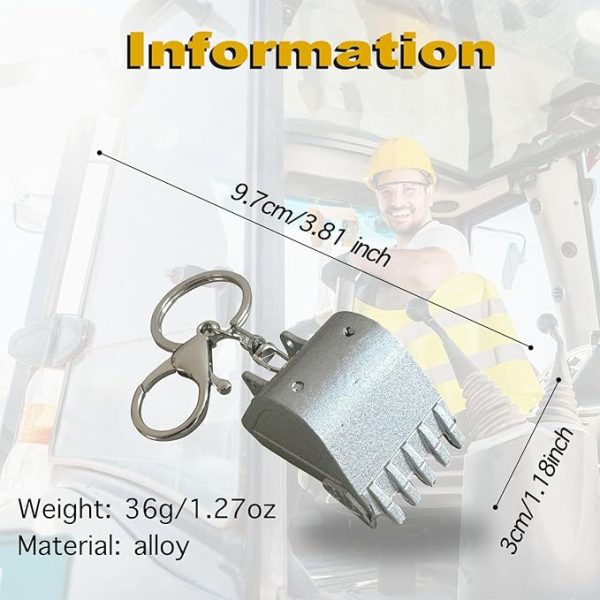Metal Excavator Bucket Keychain Car Key Holder - Image 3