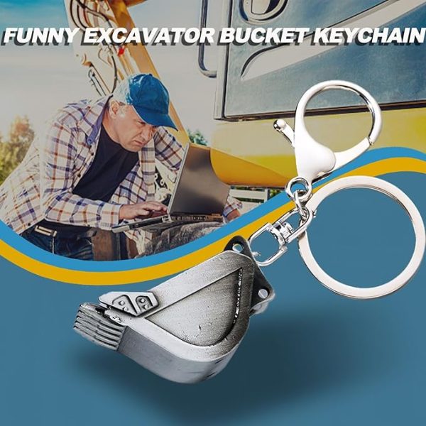 Metal Excavator Bucket Keychain Car Key Holder - Image 4
