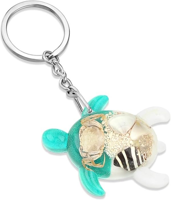 Beach-Themed Sea Turtle Keychain Charms - Image 2