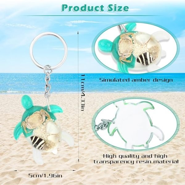 Beach-Themed Sea Turtle Keychain Charms - Image 4
