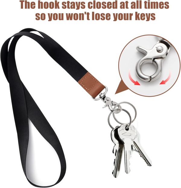 Stylish Multi-Purpose Black Lanyard with Key Rings - Image 3