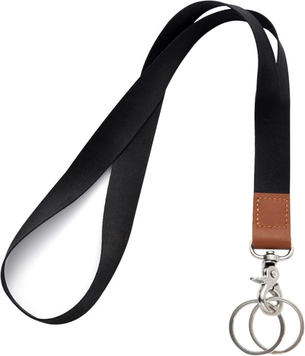Stylish Multi-Purpose Black Lanyard with Key Rings