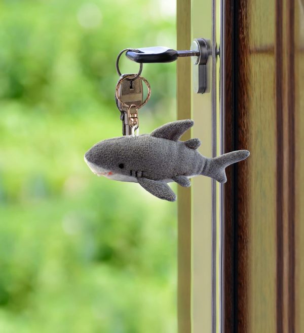 4 Inch Stuffed Animal Shark Plush Keychain - Image 2
